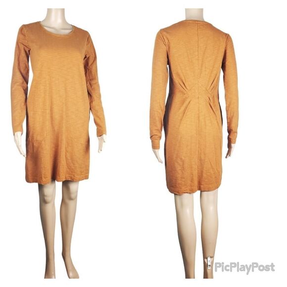 Duluth Trading Company Clay Heathered Brown T-Shirt Dress - Picture 1 of 6